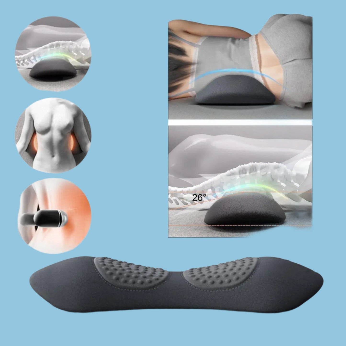 Ergonomic Lumbar Support Pillow – Ultimate Comfort for Home & Office - Relaxify