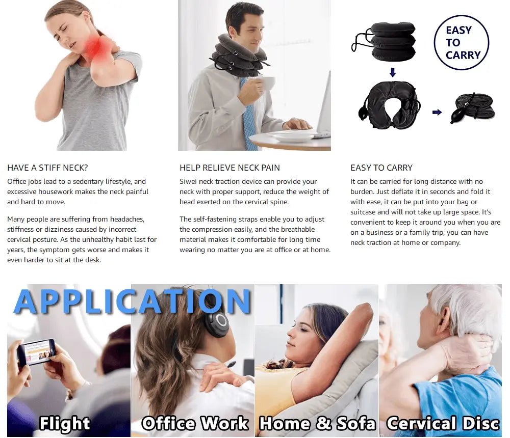 Inflatable Neck Traction Device – Relieve Pain, Improve Posture - Relaxify